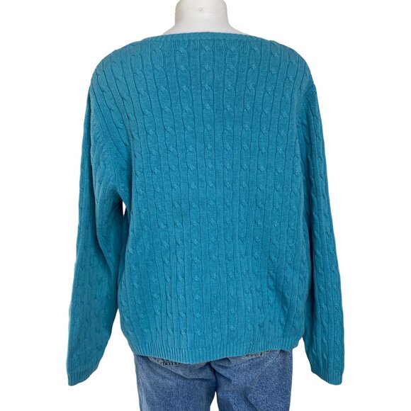 Vintage St John’s Bay Teal Twist Knit Sweater - Picture 8 of 10